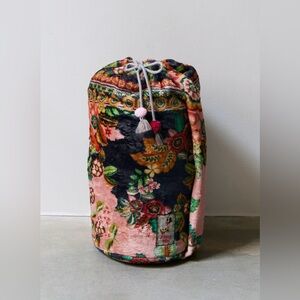 NWT Johnny Was Laurel Canyon Cozy Blanket in Clarkwood Bag Floral Pink Green